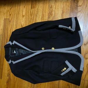 J crew double serve hacking wool black gray jacket